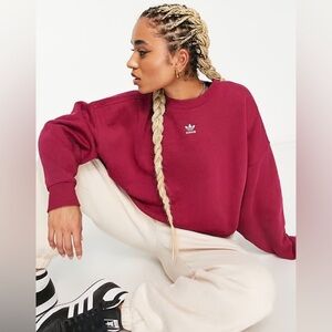 Adidas Originals Essentials Sweatshirt Burgundy Maroon XS